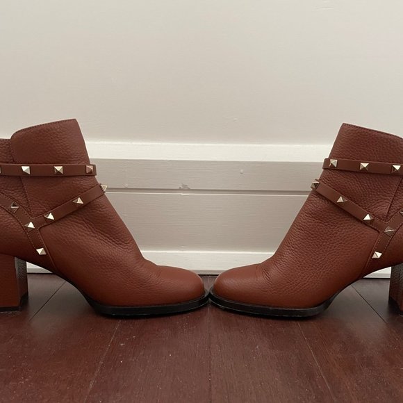 Valentino Rockstud 70 booties 39 Cognac Brown - Picture 4 of 12